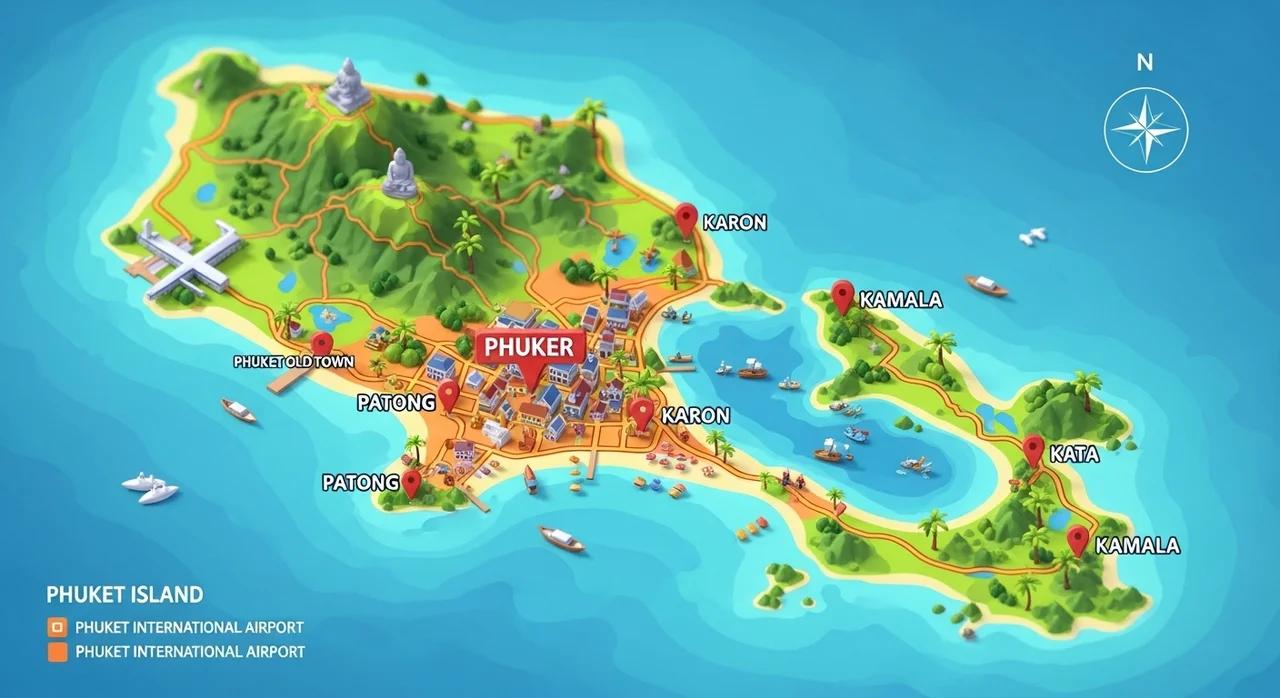 푸켓지도 파악이 여행의 절반인 이유