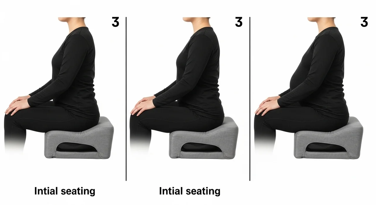 꼬리뼈방석 올바르게 앉는 법 3단계