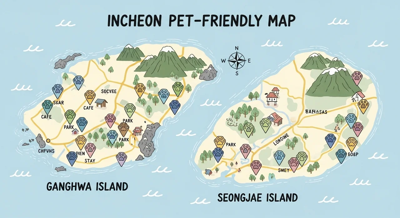 인천 주요 지역별 애견펜션 특징 및 비교