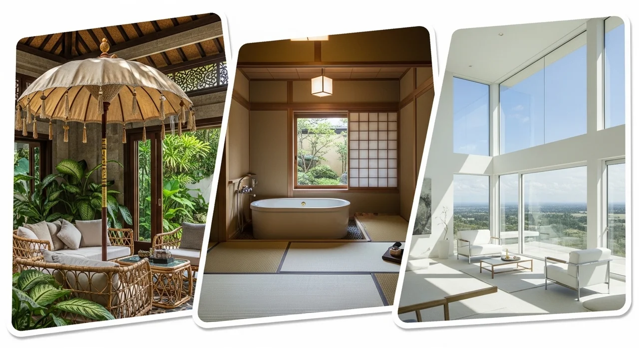 남해 풀빌라 유형별 특징 비교: 발리풍 vs 료칸 vs 모던
