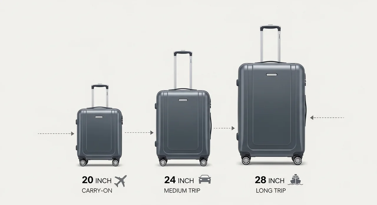한눈에 보는 여행용가방 사이즈별 특징