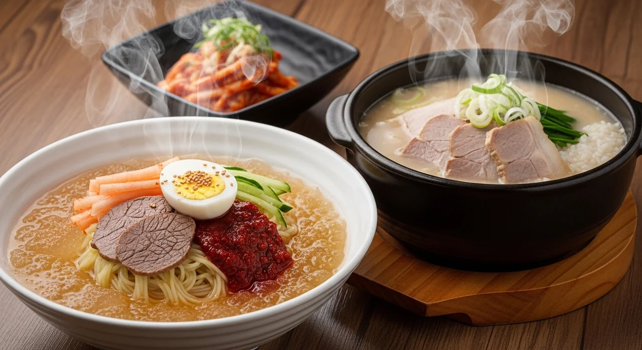 점심 메뉴 고민 해결: 밀면 vs 돼지국밥